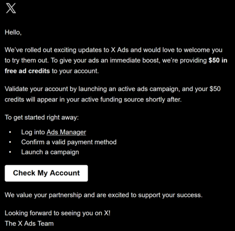 2026-03-11 - Free $50 X Ads