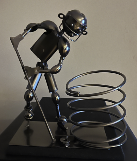 Day #0944 – (Sun., Mar. 29, 2026) – (ChatGPT #0330 – Metal Hockey Player Cup Holder) (FF#3 -5.3 lbs.) 2026-03-29 - Metal Hockey Player Cup Holder