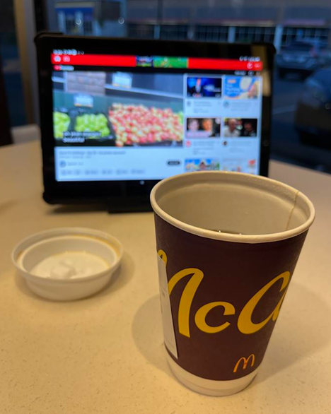 Day #1037 – (Tue., Jun. 30, 2026) – (ChatGPT #0423 – Crown Glued!) (-9.5 lbs.) 2026-06-30 - McD Coffee