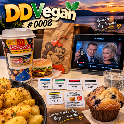Day #1133-0519 – (Sun., Oct. 4, 2026) – (DDVegan #0008 – Win Free Muffin!) (-12.9 lbs.) 2026-10-04 - DDVegan #0008 Muffin